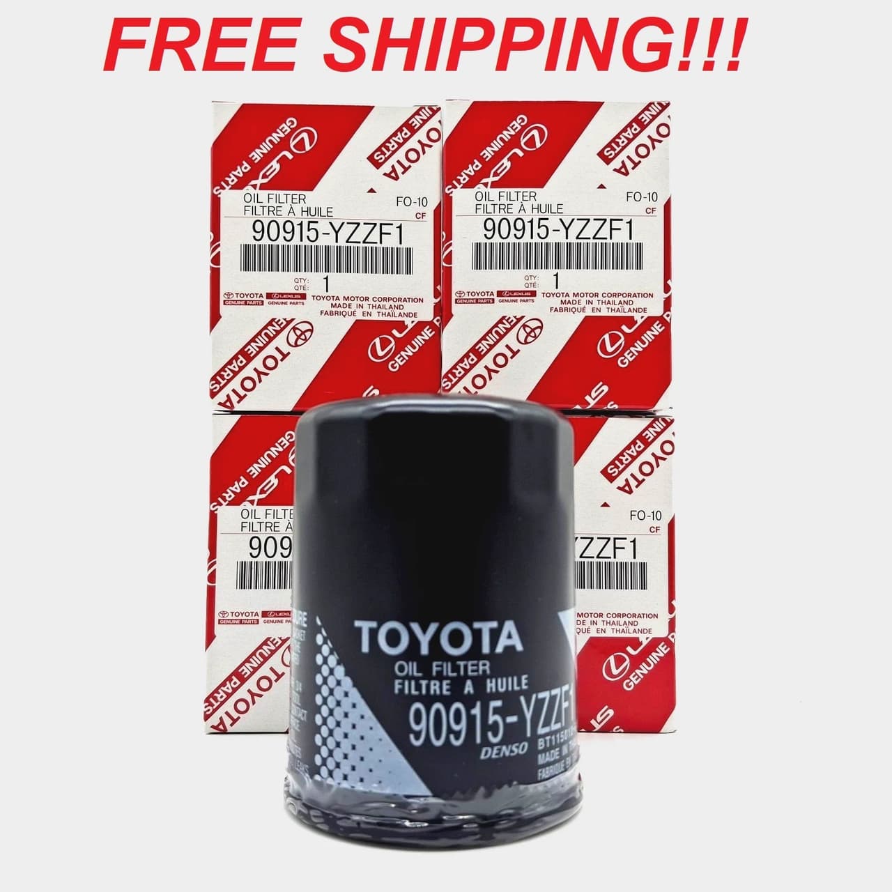 GENUINE TOYOTA LEXUS SCION OEM OIL FILTER 90915-YZZF1 (SET OF 4) FREE SHIPPING