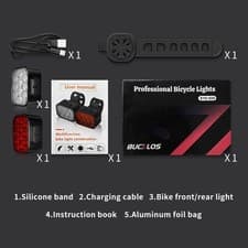 Bike Light Set USB Rechargeable Waterproof Bicycle Front Headlight&Rear Lights​