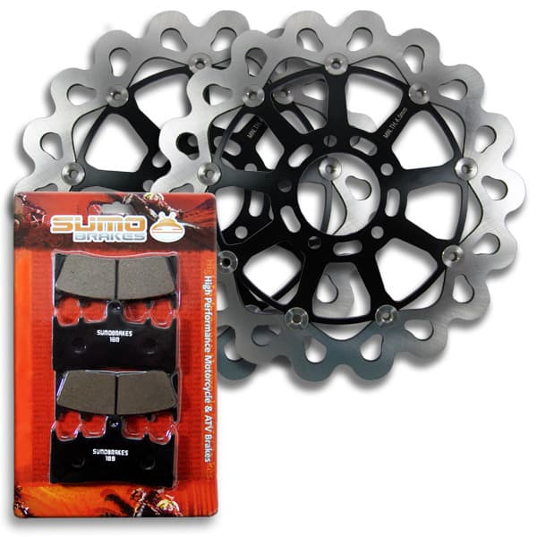 Front High Quality Brake Rotors + Pads for Suzuki GSX1300 R Hayabusa (1999-2007)