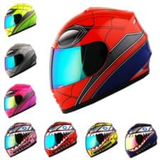 WOW DOT Motorcycle Youth Full Face Helmet Kids Bike Spider Black Green Pink Red