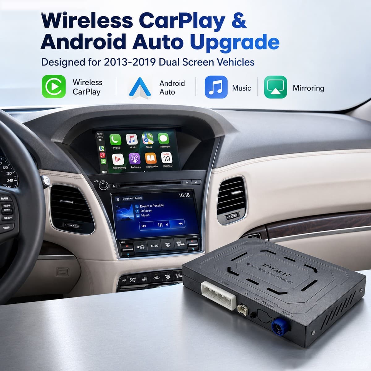 For Acura Carplay Adapter 2013-2019 Wireless CarPlay & Android Auto Kit Retrofit
