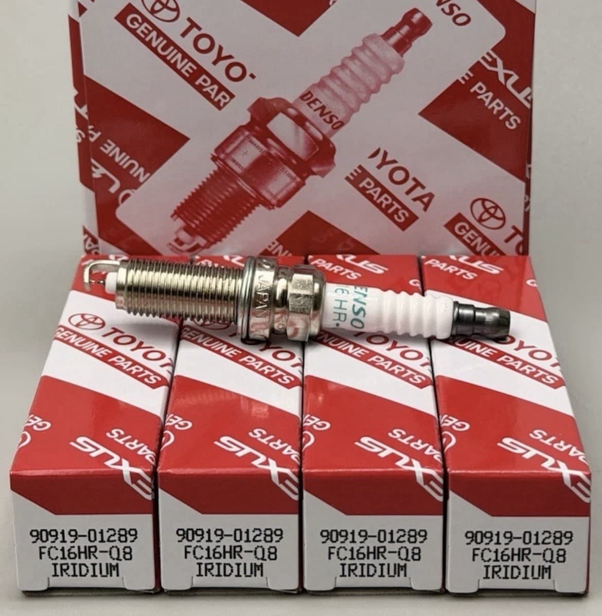 OEM TOYOTA CAMRY, 19-24 RAV4 2.5L Spark Plugs IRIDIUM FC16HR-Q8 90919 01289 Set4