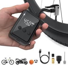 Bike Pump Portable Air Compressor, 130 PSI Mini Bike Tire Pump with Gauge, 