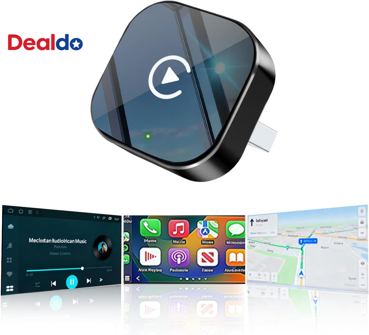 Wireless CarPlay Adapter for iPhone Android Auto Plug and Play Fast
