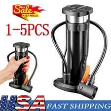 1-5 Bike Pump Mini Portable Motor Bicycle Foot Pump Pressure Gauge Tire Air Pump