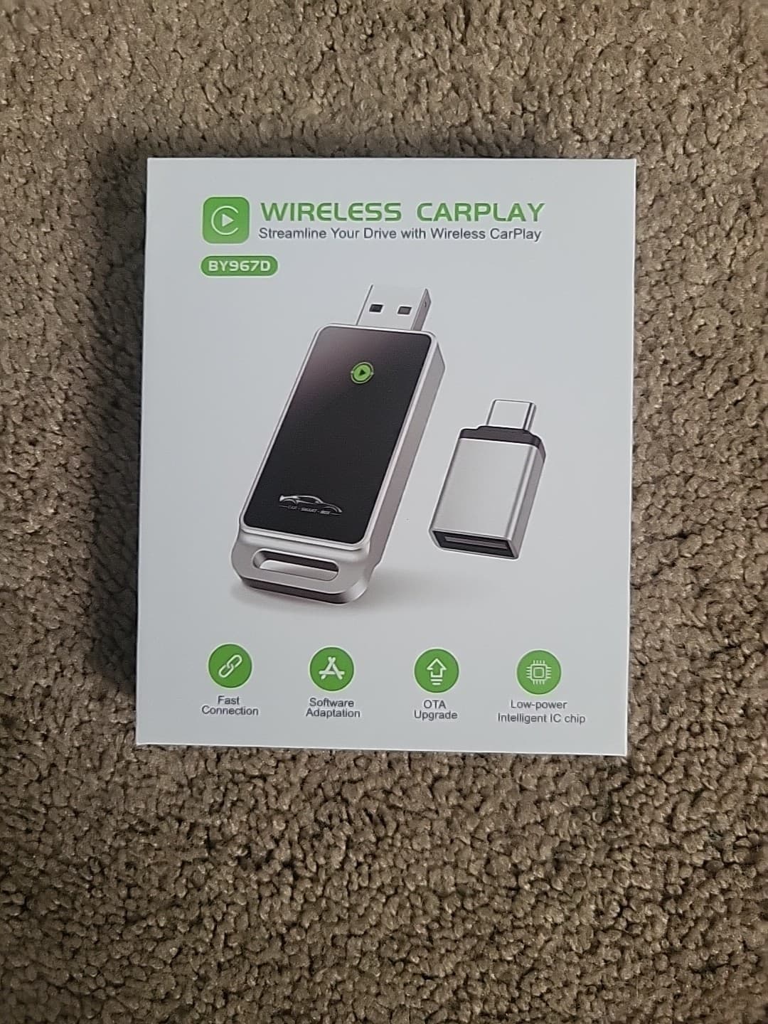 Wireless CarPlay Adapter 2024 Apple BY967D NEW . Open Box.