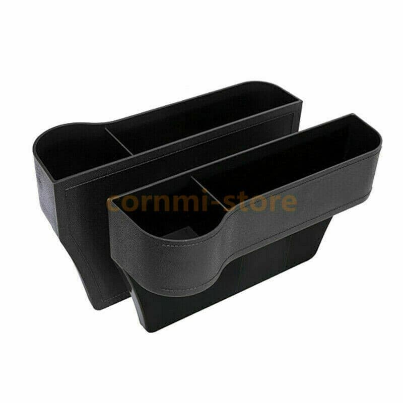 2PCS Car Seat Gap Catcher Storage Box Side Organizer Filler Pocket w/ Cup Holder