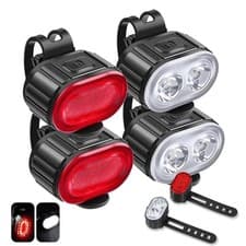 Rechargeable LED Bike Light Set Front Rear USB-C 200 Lumens