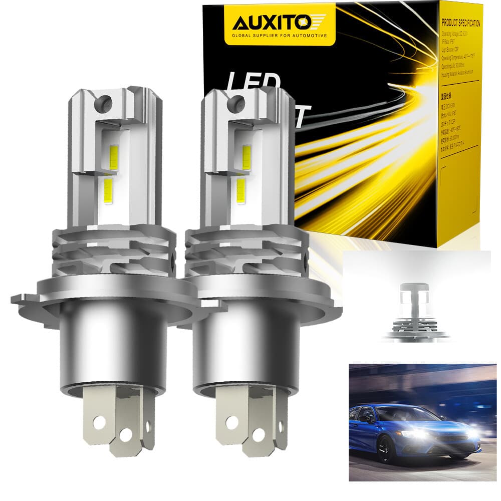 2X AUXITO H4 9003 White 40000LM LED Headlight Bulbs High Low Beam Conversion Kit