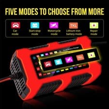 10 Amp 12V Car Smart Battery Charger for LiFePO4 Lithium Lead-Acid AGM/GEL
