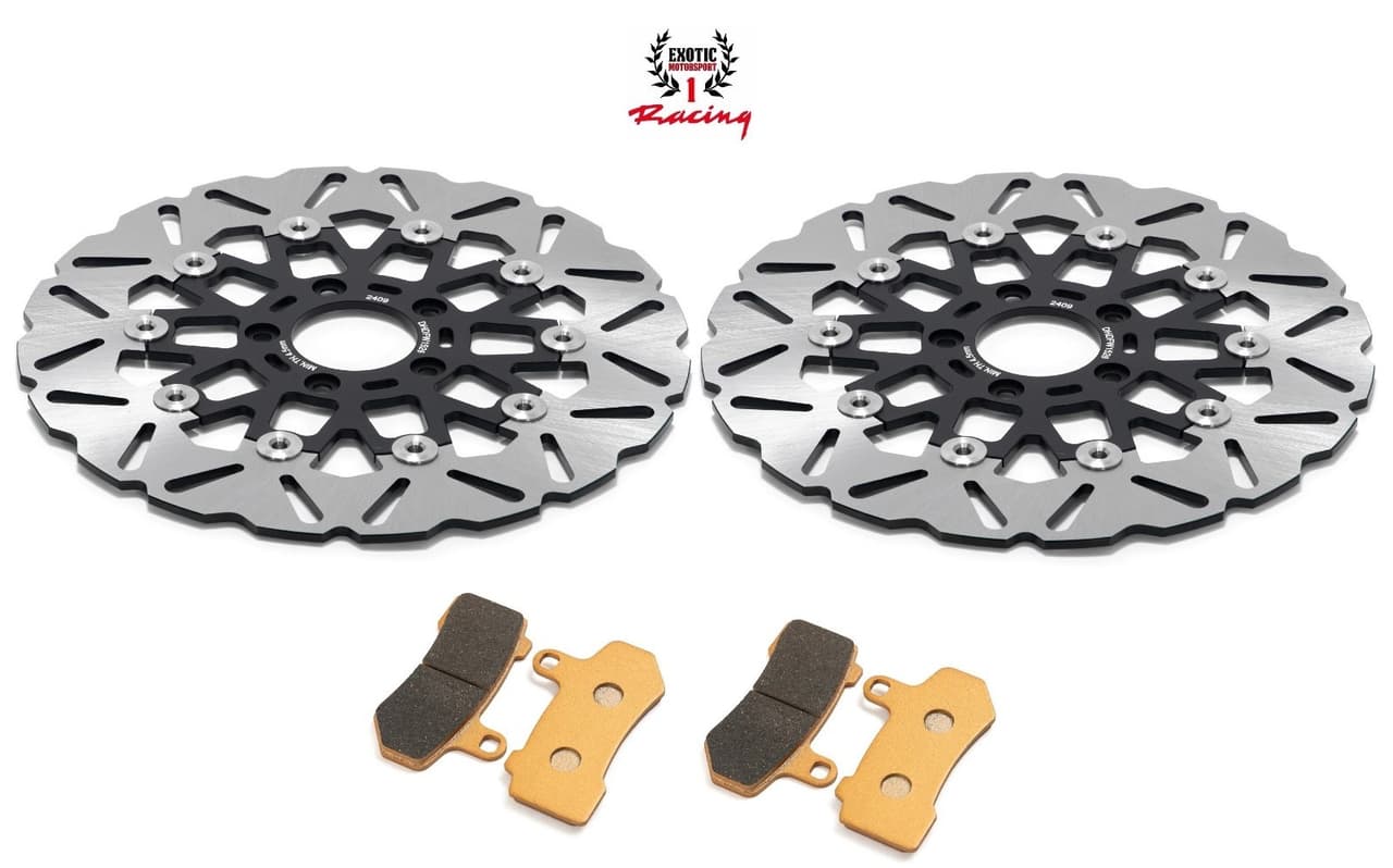 11.8" Floating Front Brake Rotors & Pads for Harley touring Road Glide Road King
