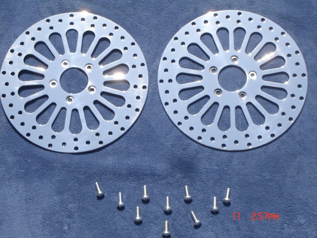DNA 11.8" Super Spoke 2 Front Brake Rotors Harley Touring 08-23 ,w/ Chrome Bolts