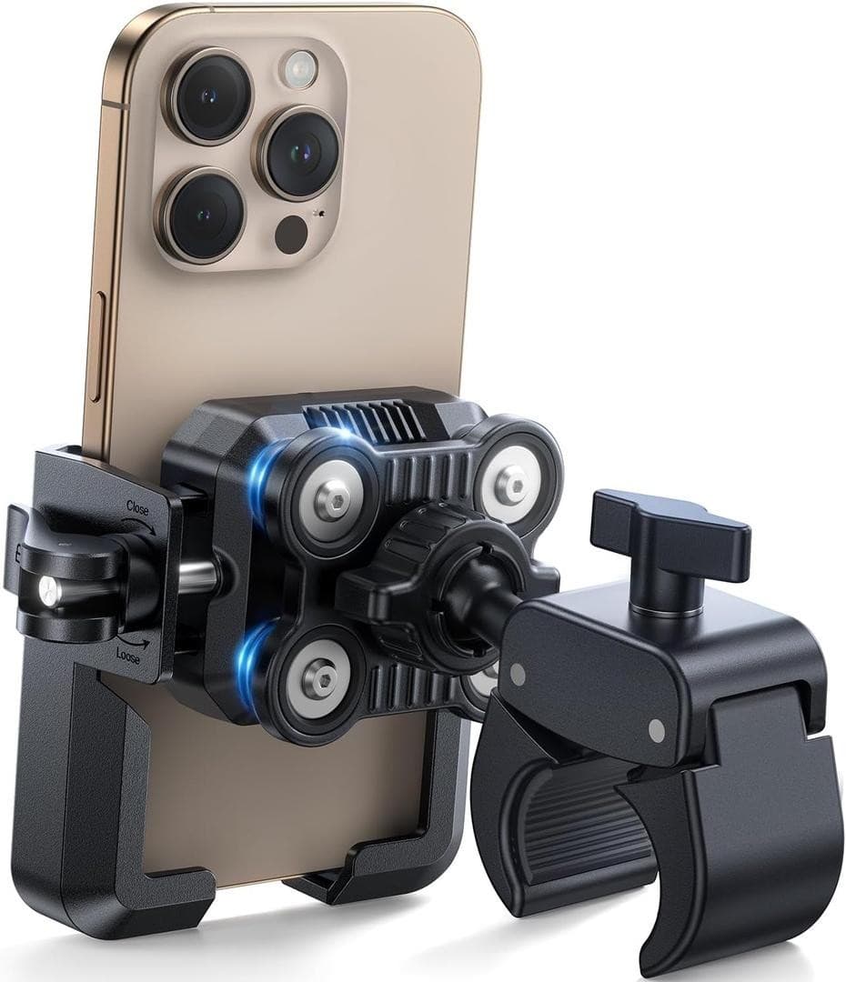 JOYROOM Motorcycle Bike Phone Mount Holder 360° Rotating Handlebar Clamp 4.7-7"
