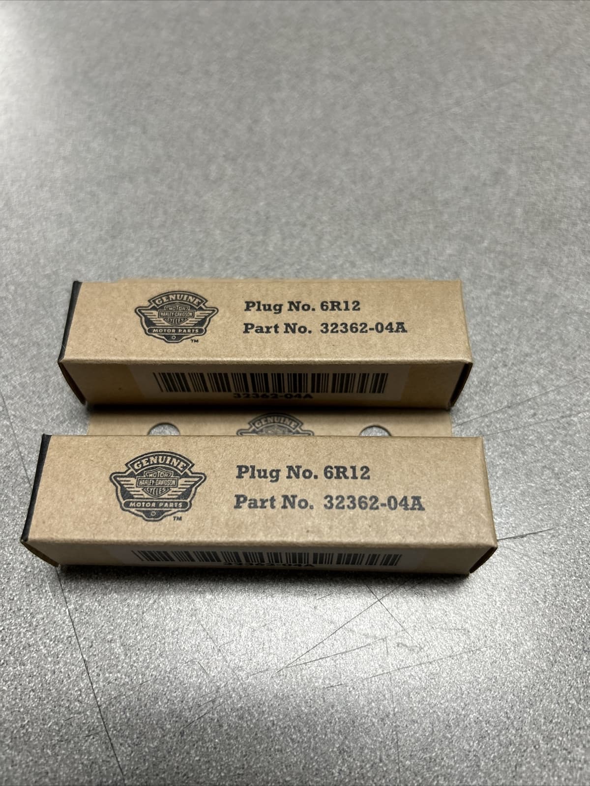 Pair of Harley-Davidson OEM Spark Plugs 6R12 Part # 32362-04A TWIN CAM