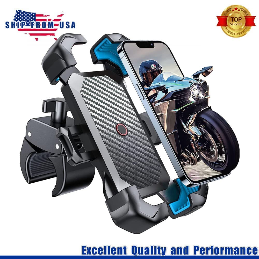 Motorcycle Bicycle MTB Bike Phone Holder Handlebar Mount Auto Lock Anti-Shake US