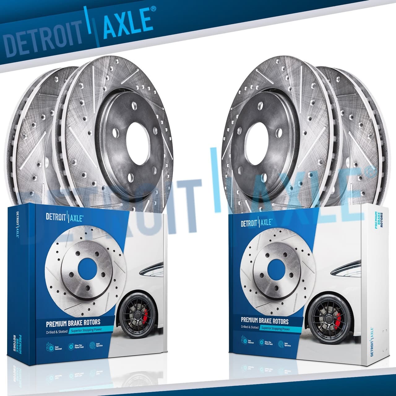 Front Rear Drilled Slotted Brake Rotors for 2001 2002 2003 2004 2005 BMW 325XI