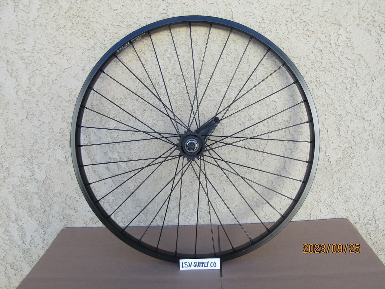 29'' COASTER BRAKE BLACK ALUMINUM REAR  BICYCLE WHEEL, FOR SOME CRUISER BIKES.