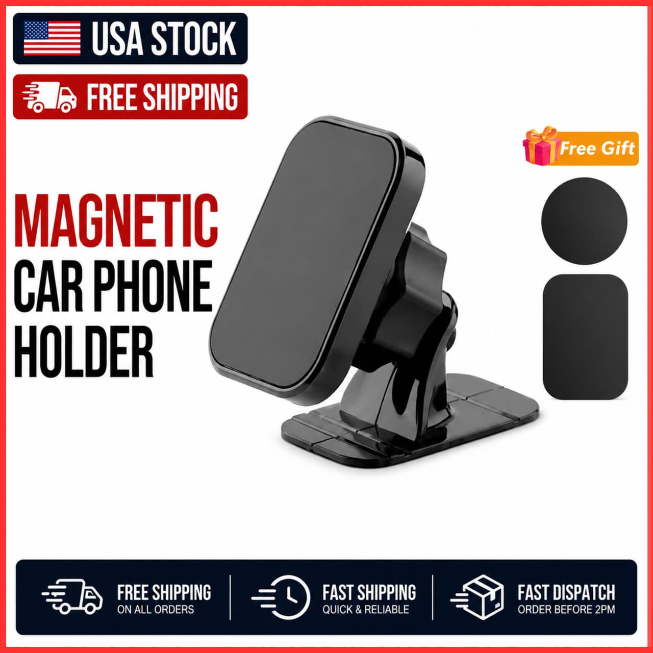 Magnetic Phone Holder for Car, Dashboard Car Phone Holder Mount
