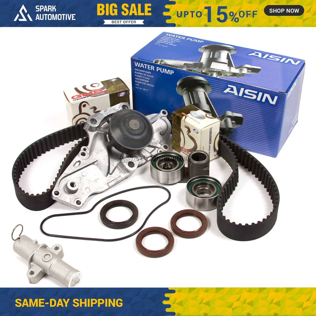 Timing Belt Kit AISIN Water Pump Fit 03-17 Acura MDX RL TL Honda J35A J37A