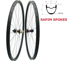 Carbon Fiber Mtb Bicycle Wheelset 29 Inch Clincher Tubeless 27*25mm Symmetry