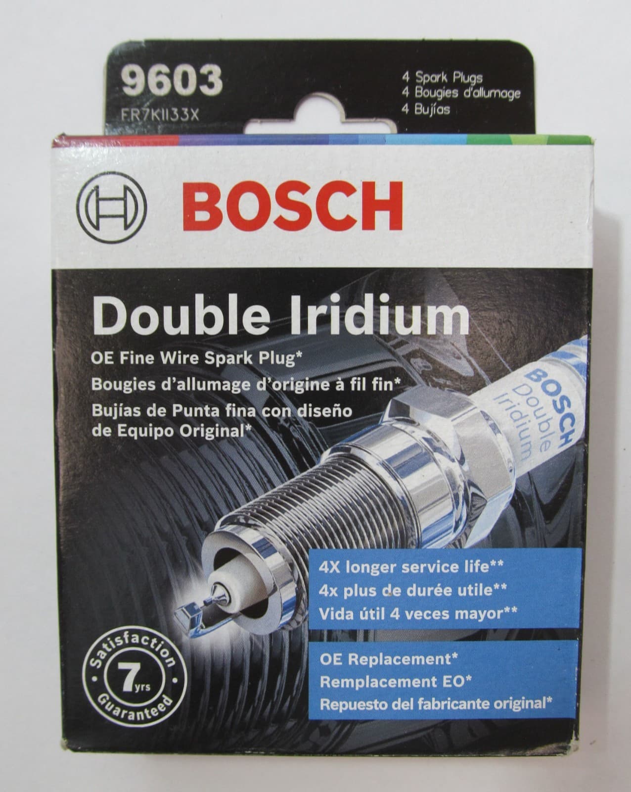 NEW SET OF 4 BOSCH 9603 FR7KII33X DOUBLE IRIDIUM OE FINE WIRE SPARK PLUGS
