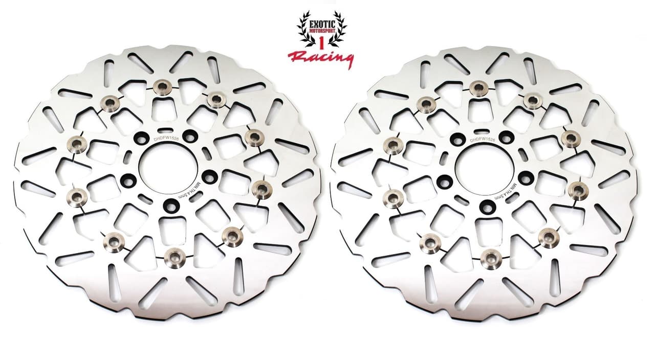 11.8" Floating Front Brake Rotors For Harley Touring FLHR FLHTC 2008-2013 Polish