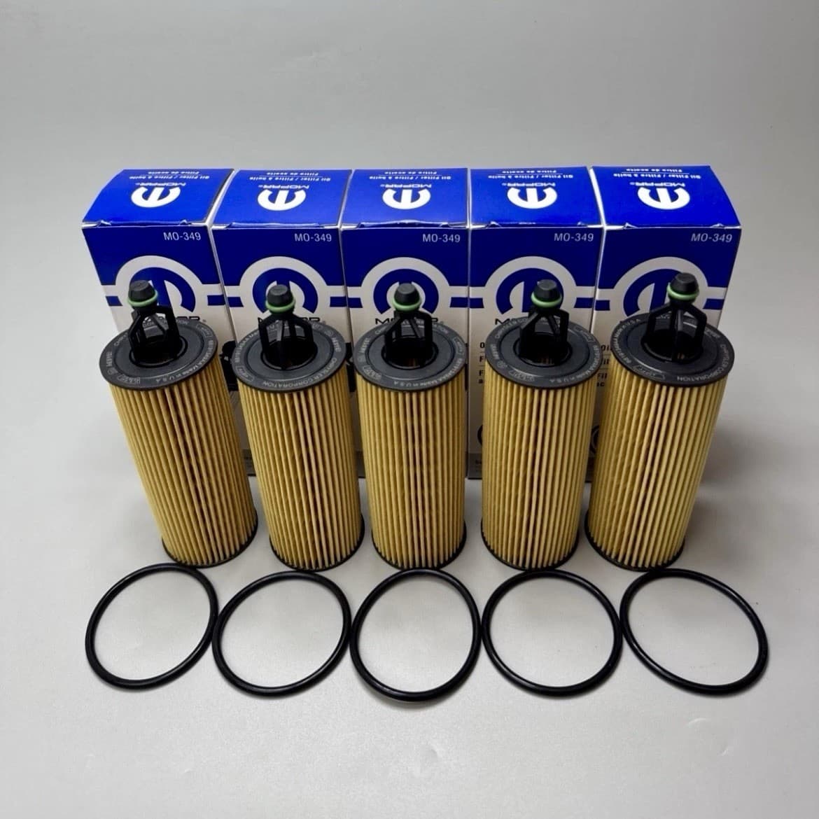 SET 5pcs. Mopar Chrysler Jeep Dodge RAM 3.2L 3.6L V6 Oil Filter Cartridge MO-349