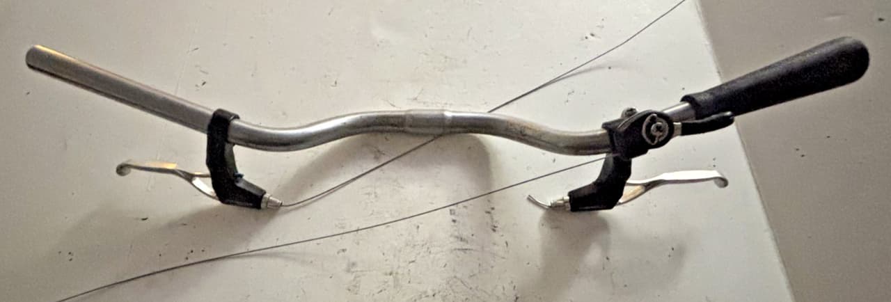 Riser Bar Handlebar 64cm 25.4mm Steel Shimano Thumb Shifter Promax Brake Levers~