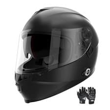 Full Face Motorcycle Helmet Dual Visor With Bluetooth Headset Intercom FM DOT