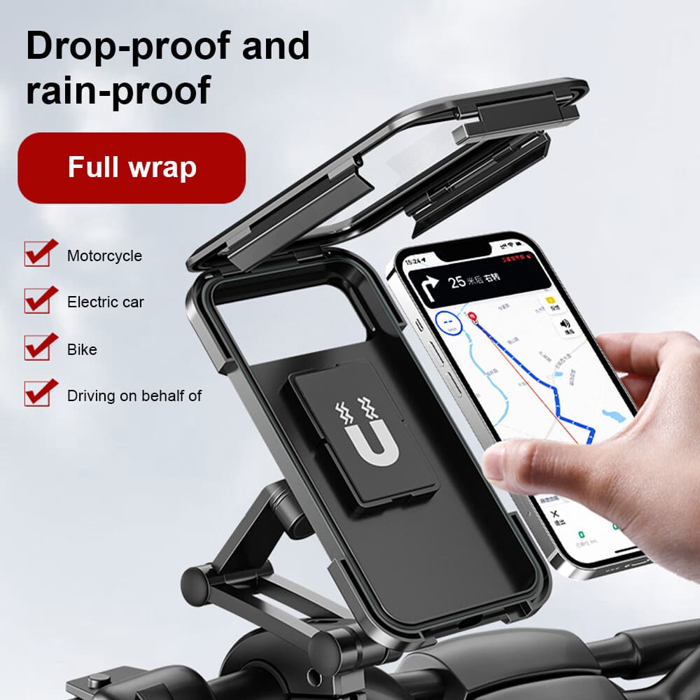 Motorcycle Bike Handlebar Phone Mount Holder Waterproof Case for iPhone Samsung