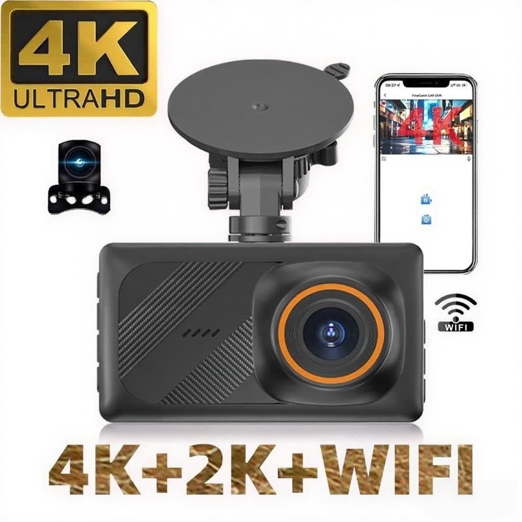 4K Dash Cam Front and Rear 2K Wifi Car record Dual Camera DVR Super Night Vision