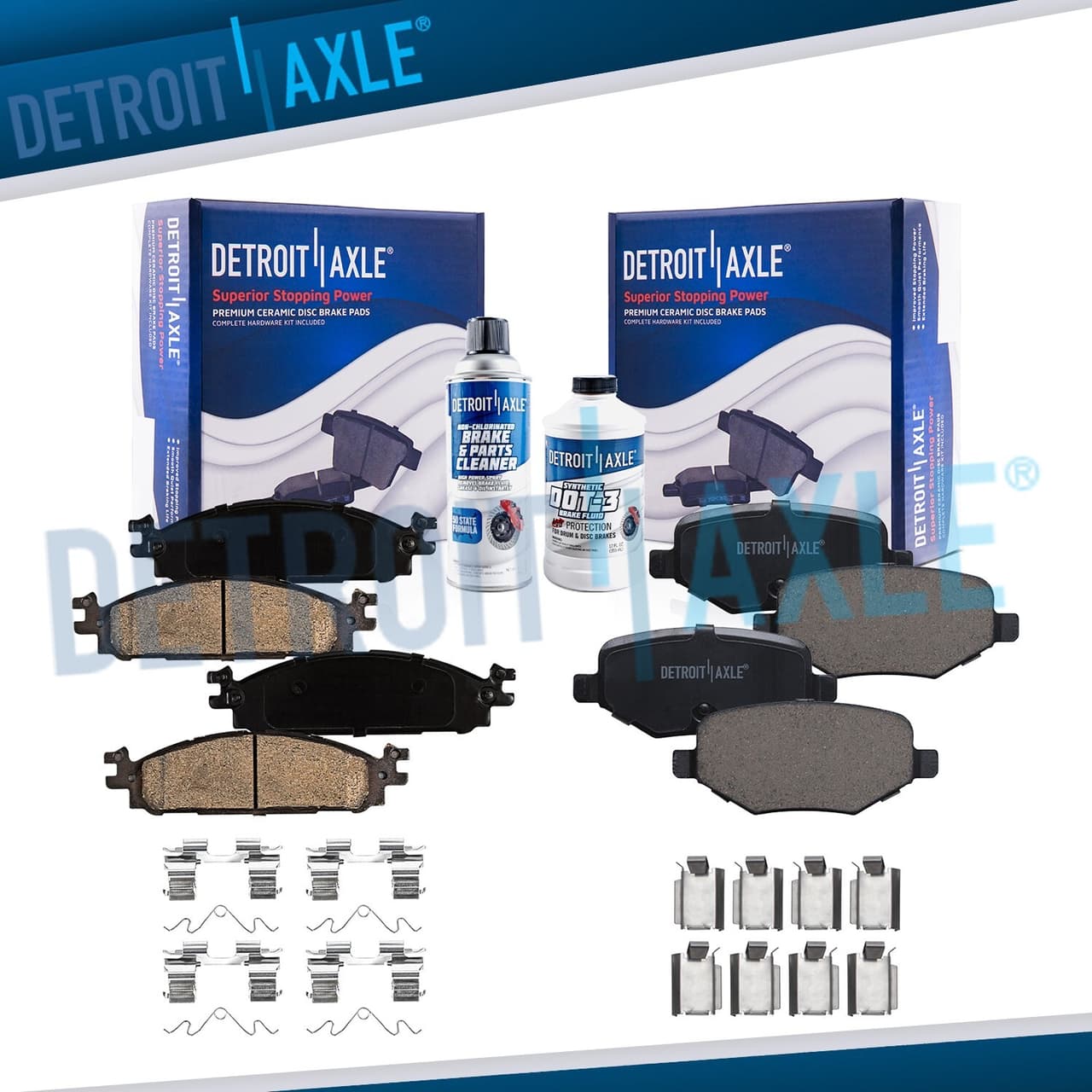 Front and Rear Ceramic Brake Pads Set for Ford Explorer Flex Taurus Lincoln MKS