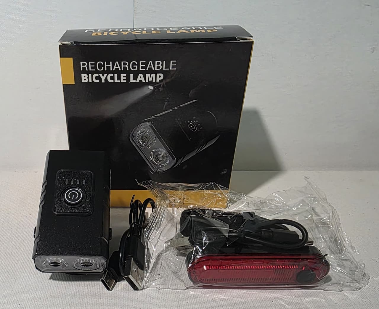 USB Rechargeable 1000LM Front & Rear Bike Light Set – IPX5 Waterproof – 6 Modes