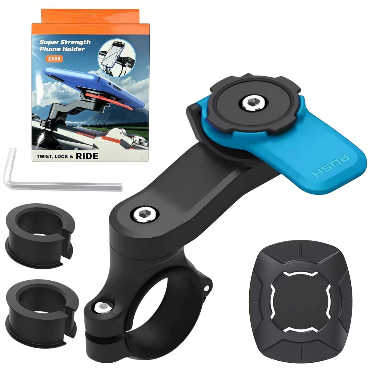 360° Rotatable Bike & Motorcycle Phone Holder Shockproof Secure Handlebar Mount