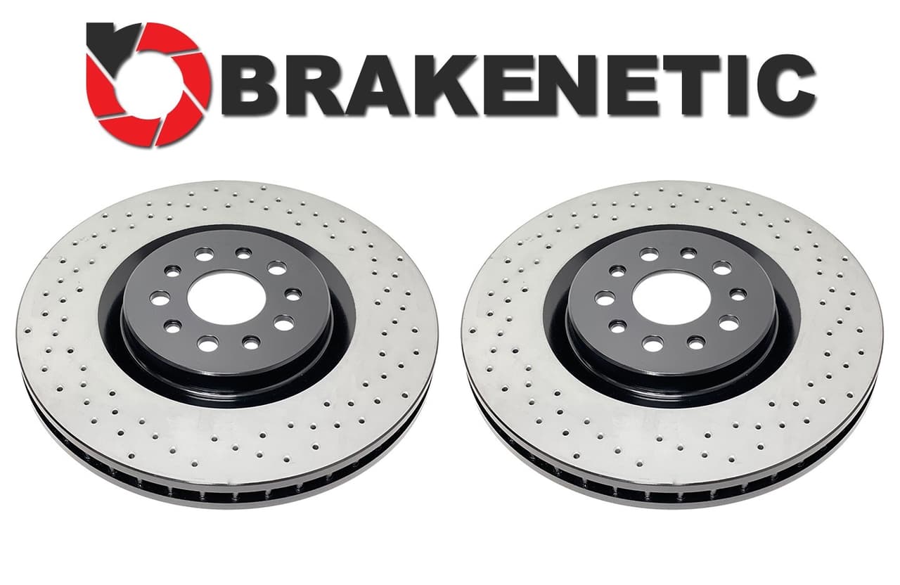 FRONT BRAKENETIC Drilled Brake Rotors Ghibli Quattroporte SQ4 360mm BNP07004.CD