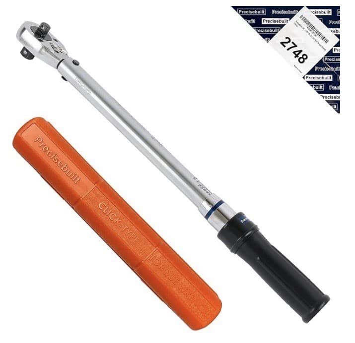 Precisebuilt 3/8" x 1/2" Drive 30-150 ft-lb Click Tech Torque Wrench