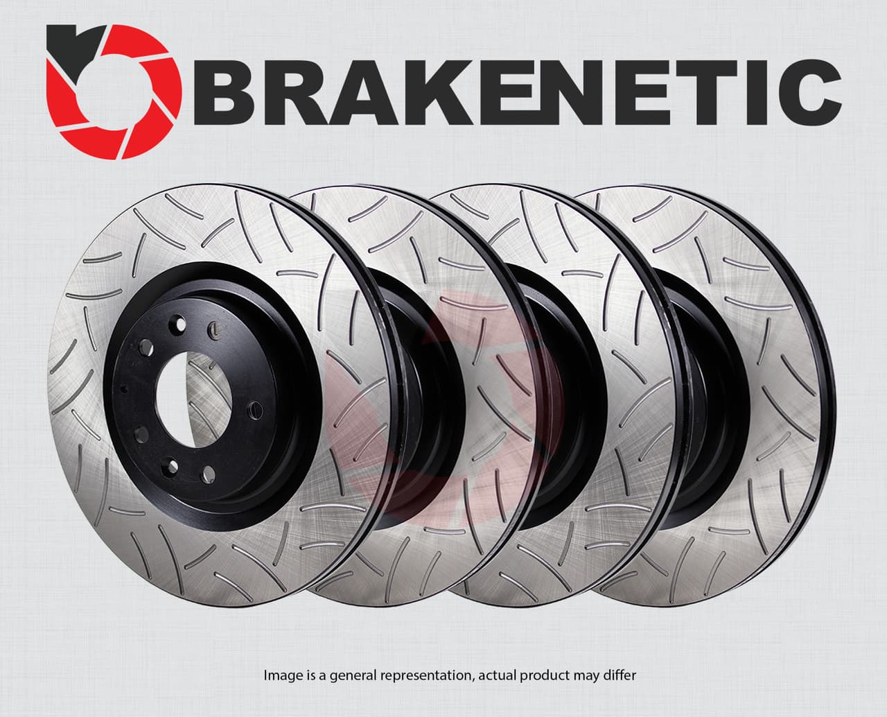 FRONT+REAR BRAKENETIC Premium GT Slotted Brake Disc Rotors 50.44184.31