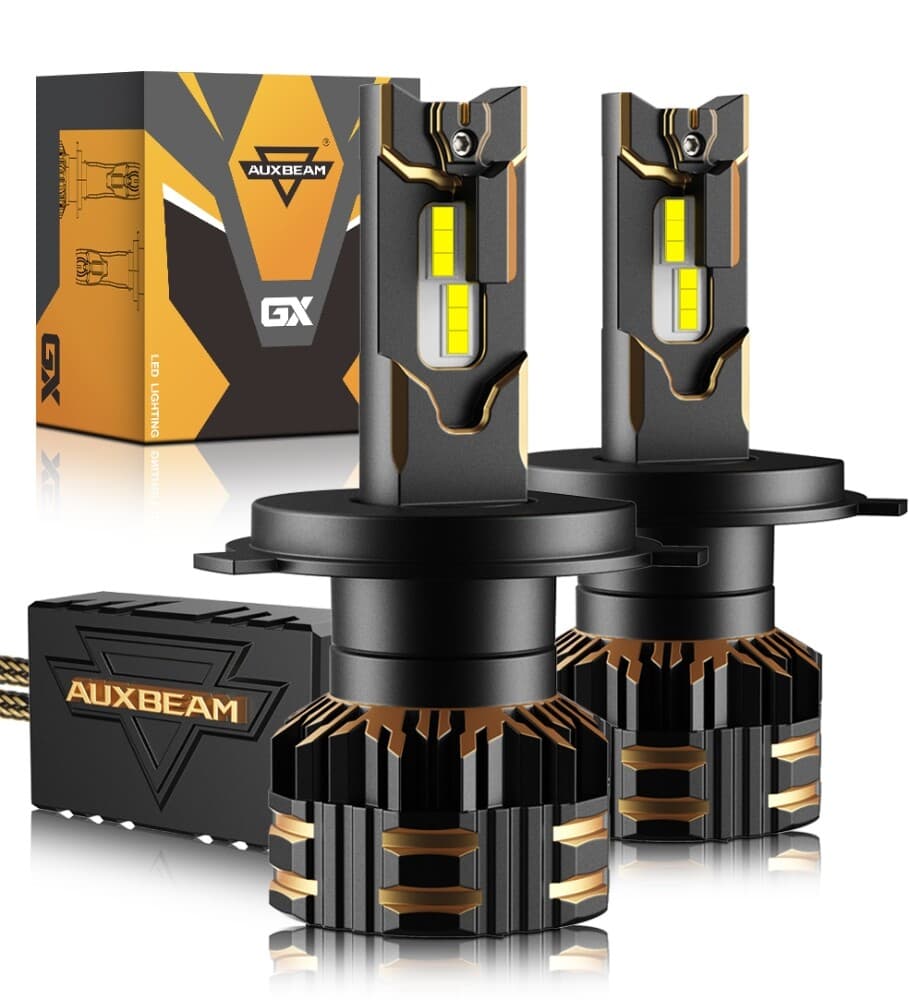 AUXBEAM H4/9003 Canbus LED Headlight Bulbs Kit High Low Beam 120W 6500K White GX