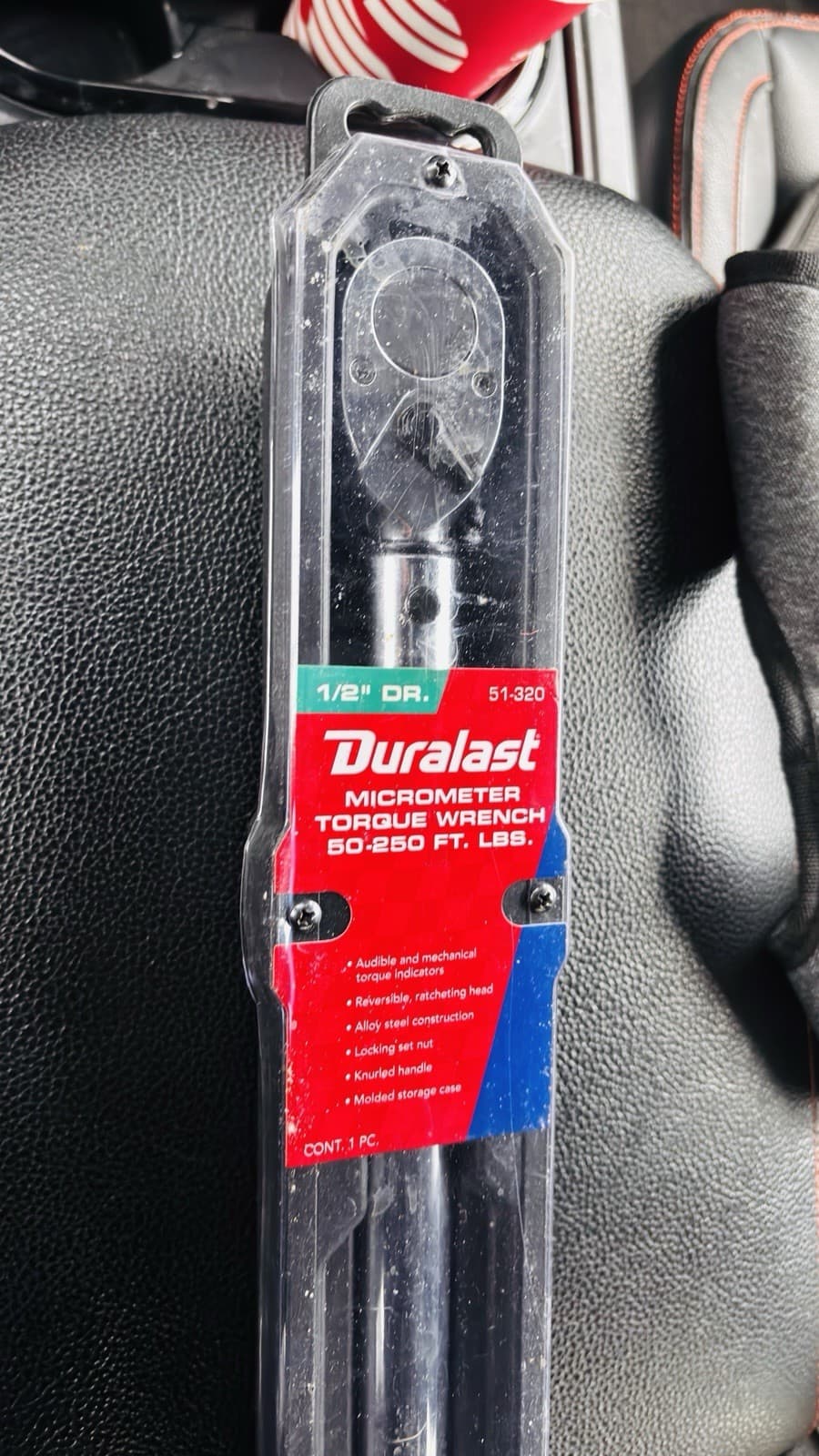 DURALAST 51-320 Adjustable Torque Wrench 1/2 inch Drive Micrometer 50-250 ft lbs