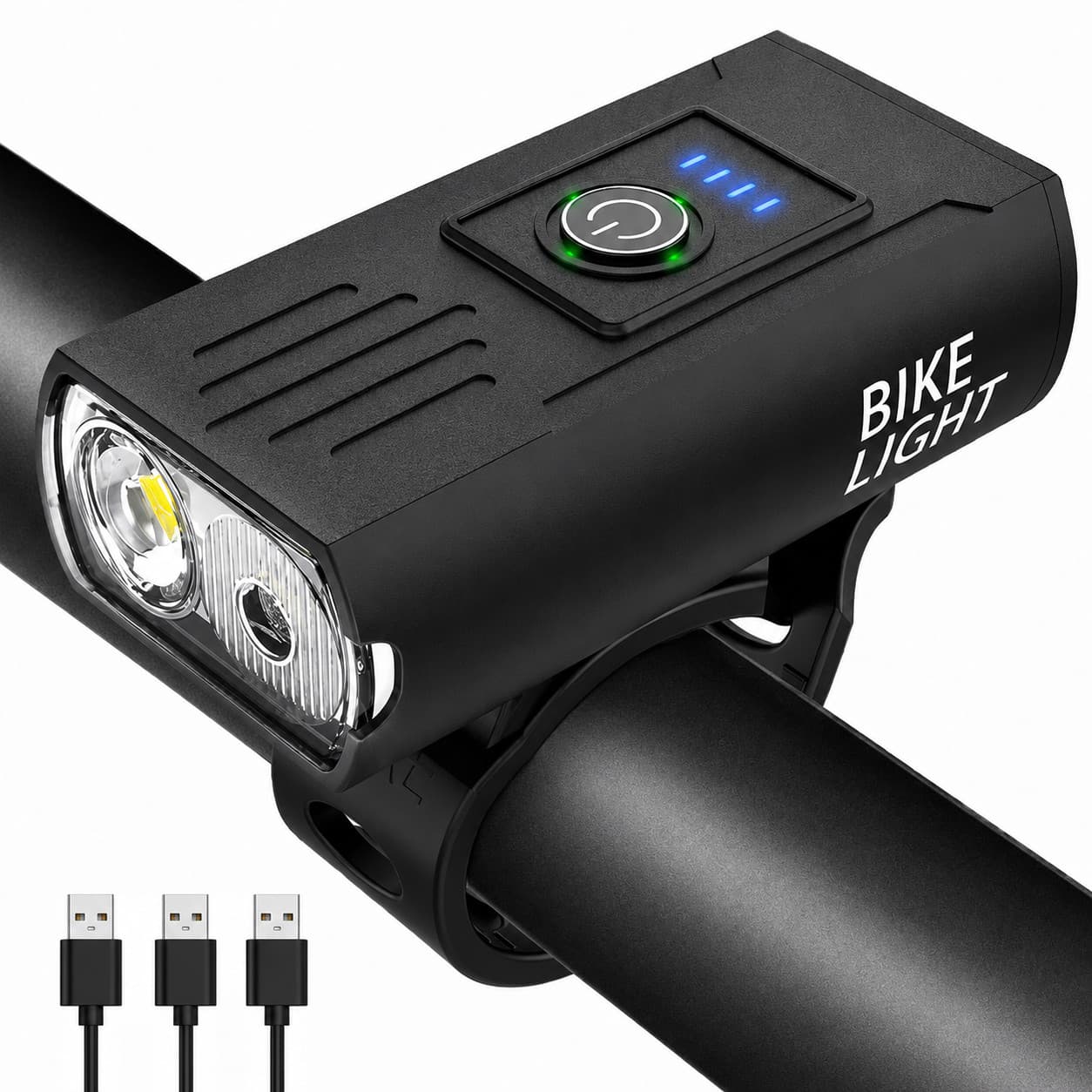 USB Rechargeable LED Bike Light Set Front and Rear Waterproof Cycling Lamps