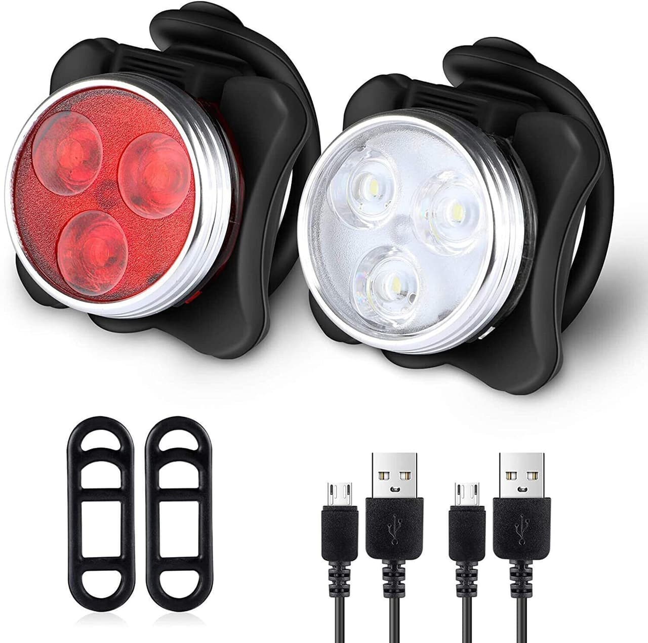 Super Bright Bike Light Set, USB Rechargeable Bicycle Lights, IPX4 Waterproof