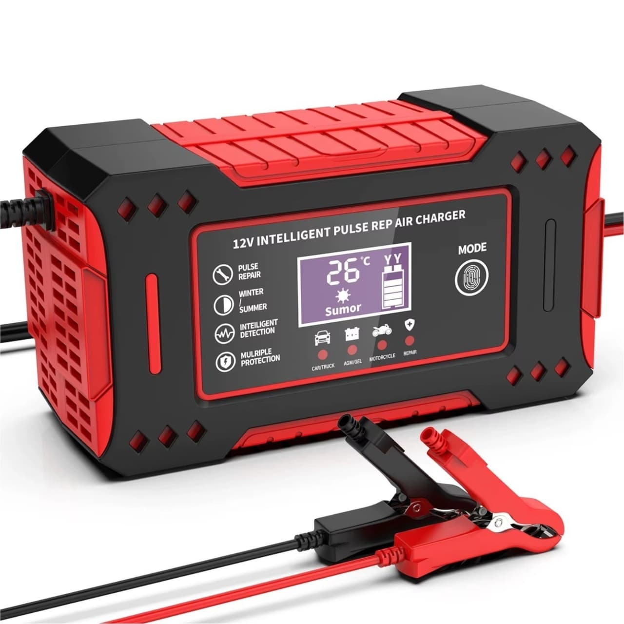 12V 6A Car Battery Charger Lead Acid AGM GEL LCD Pulse Repair
