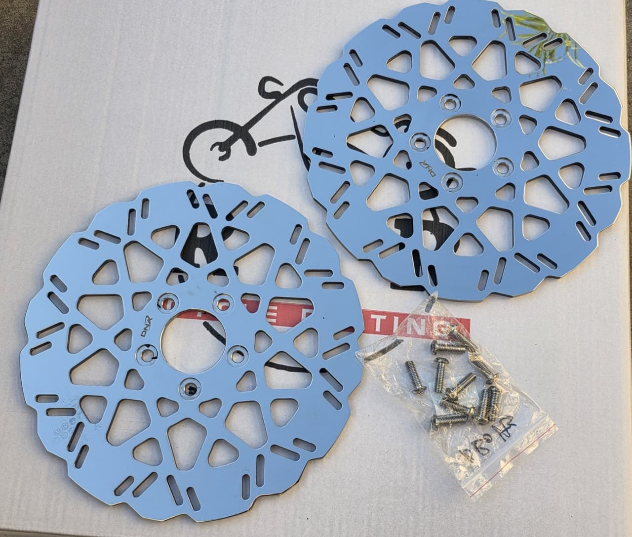 DNA 11.5" Mesh 2 Front Polish Brake Rotors, Harley Touring Road King Ultra Bolts