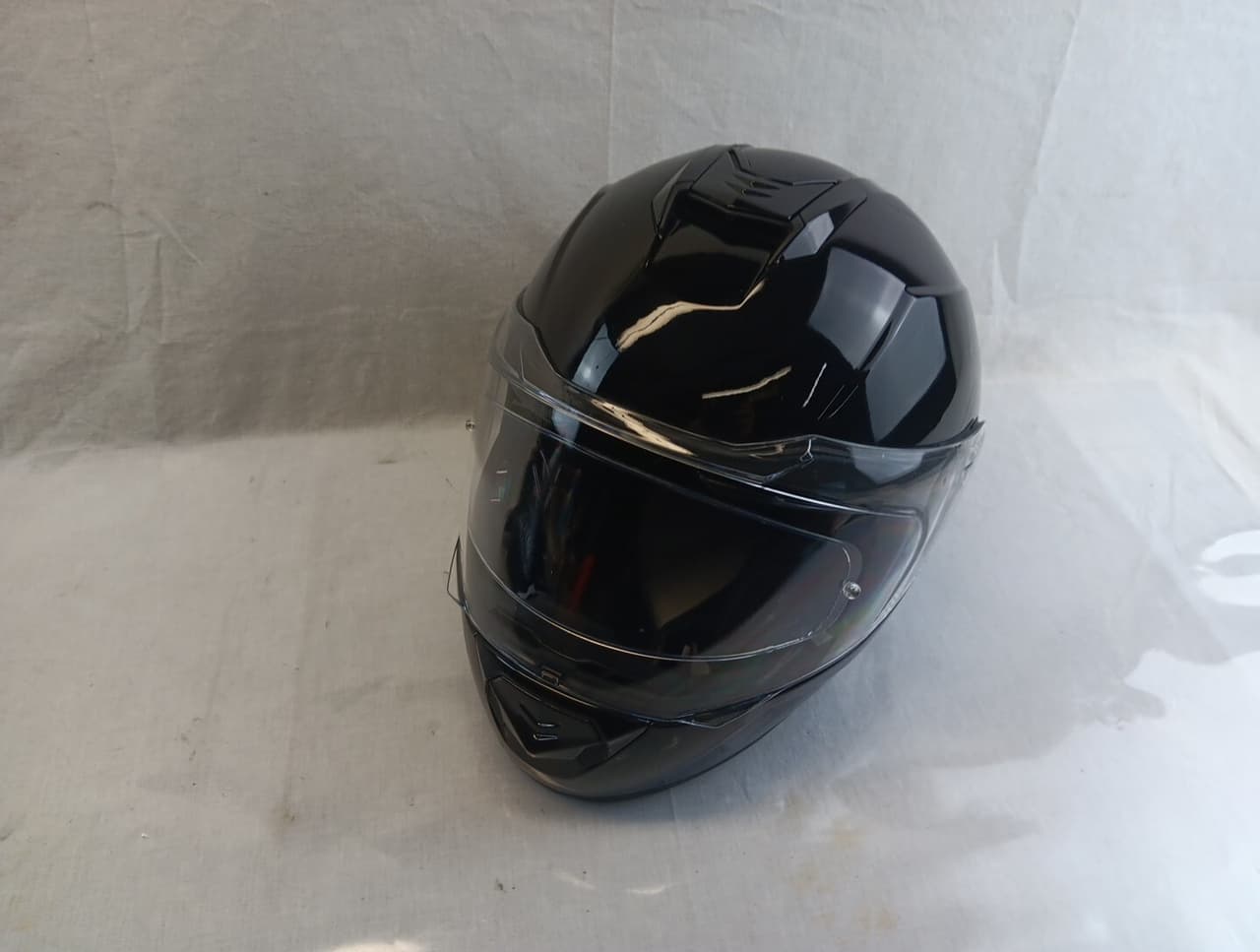 SMK/DAYTONA FULL FACE ROAD RACE MOTORCYCLE HELMET-VIVID BLACK