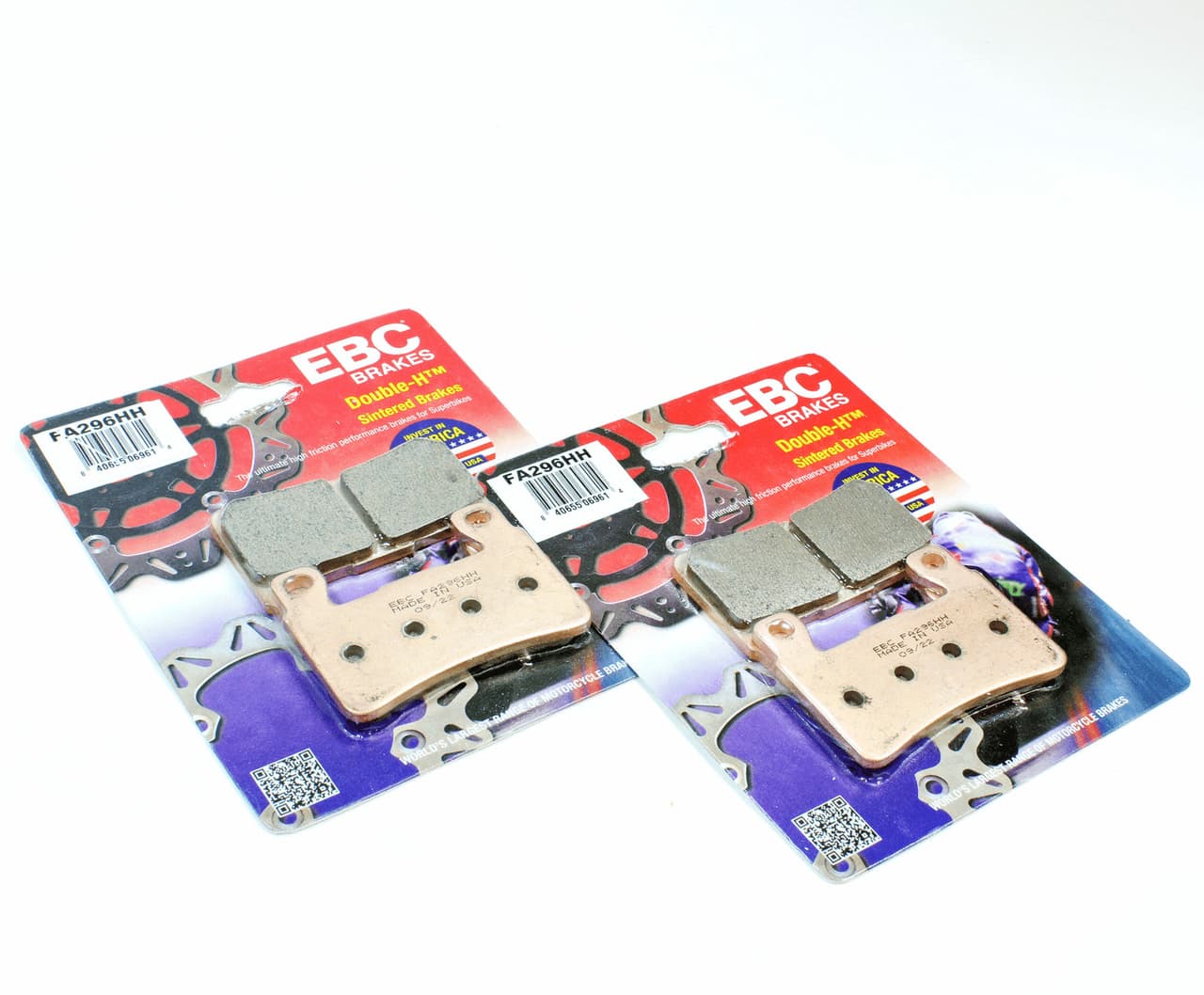 EBC Sintered Brake Pad Set - 2 Pair FA296HH for select Honda Kawasaki Hyosung