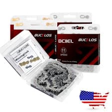 BUCKLOS 9/10/11 Speed Bicycle Chain For Shimano EL/SL MTB Road Bike 116 Links US