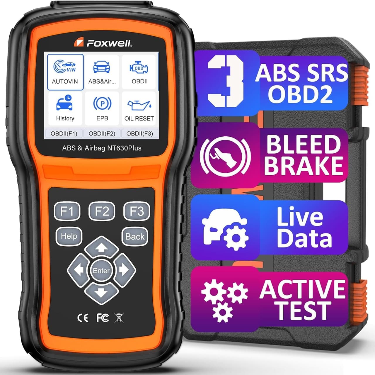 Foxwell NT630 SRS SAS ABS Bleeding OBD2 Scanner Diagnostic Tool Bidirectional