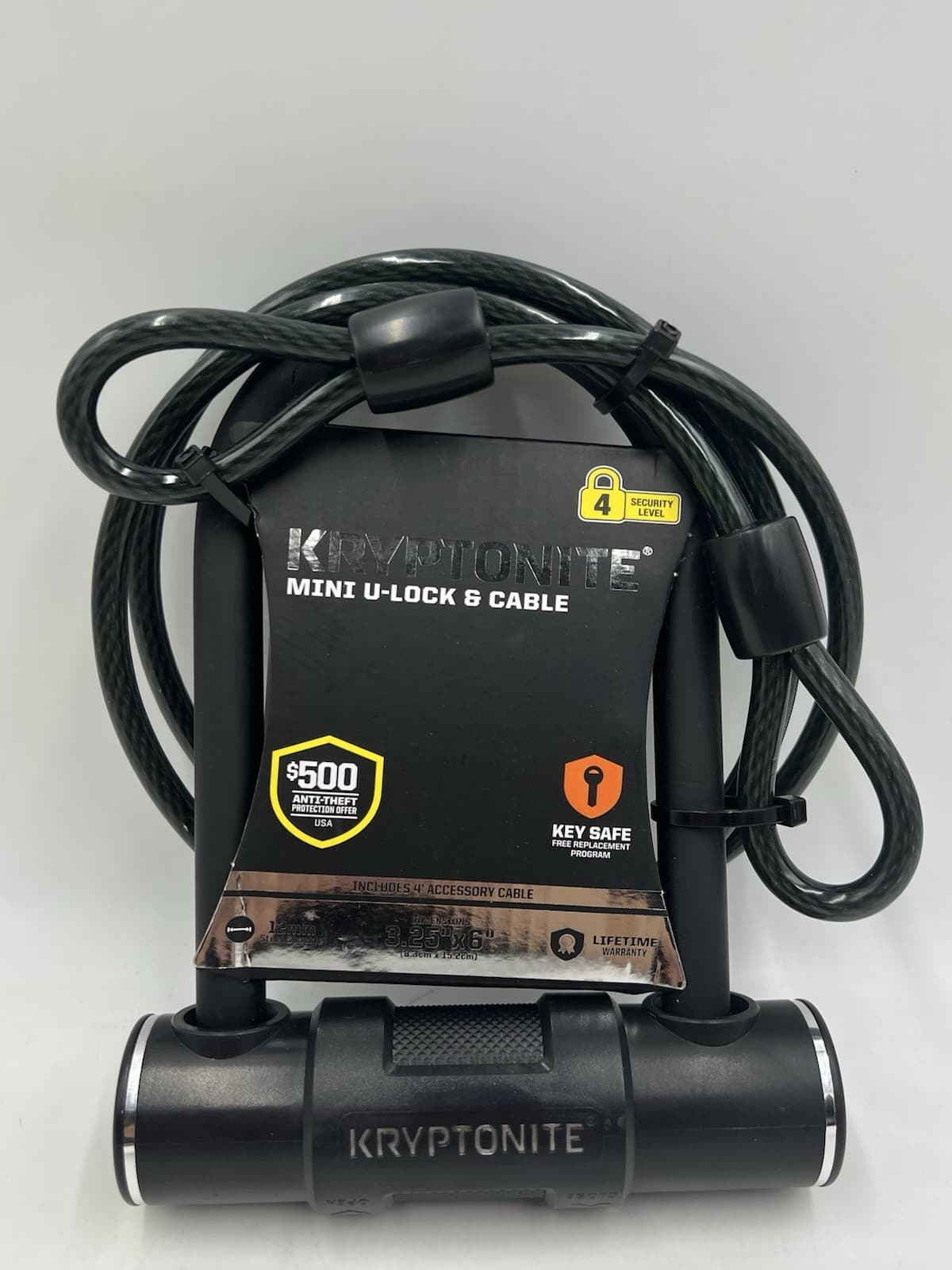 Bike U-Lock with Braided Steel Cable, High Security Anti-Theft Bicycle U Lock,
