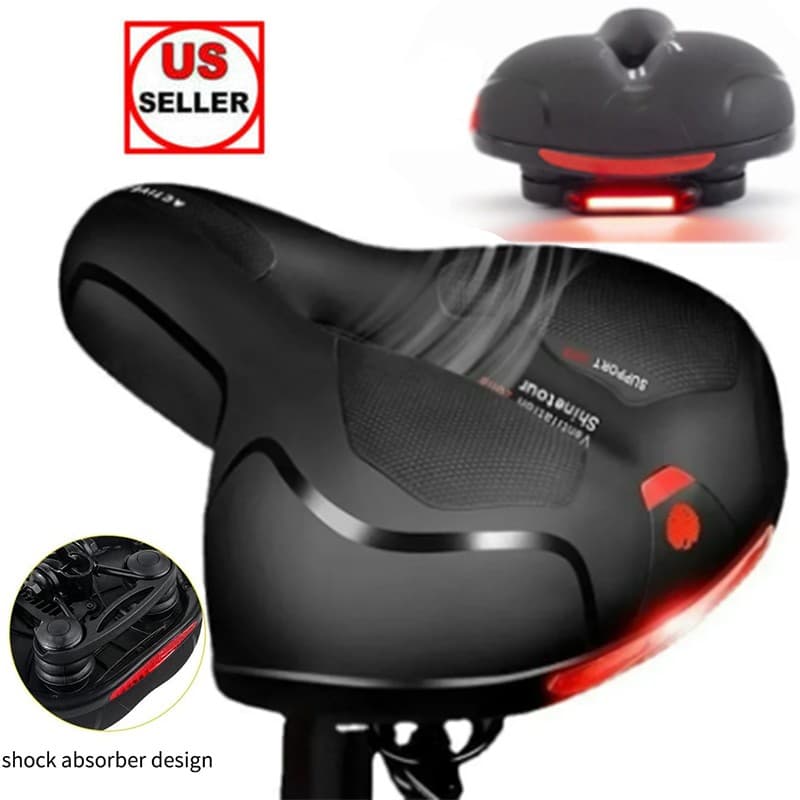 Comfort Bike Seat Wide Bicycle Saddle Soft Memory Foam Padded Shock Absorbing US
