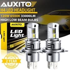 AUXITO H4 9003 16-LED Headlight Bulbs 120W High Low Beam Super Bright M6S Series